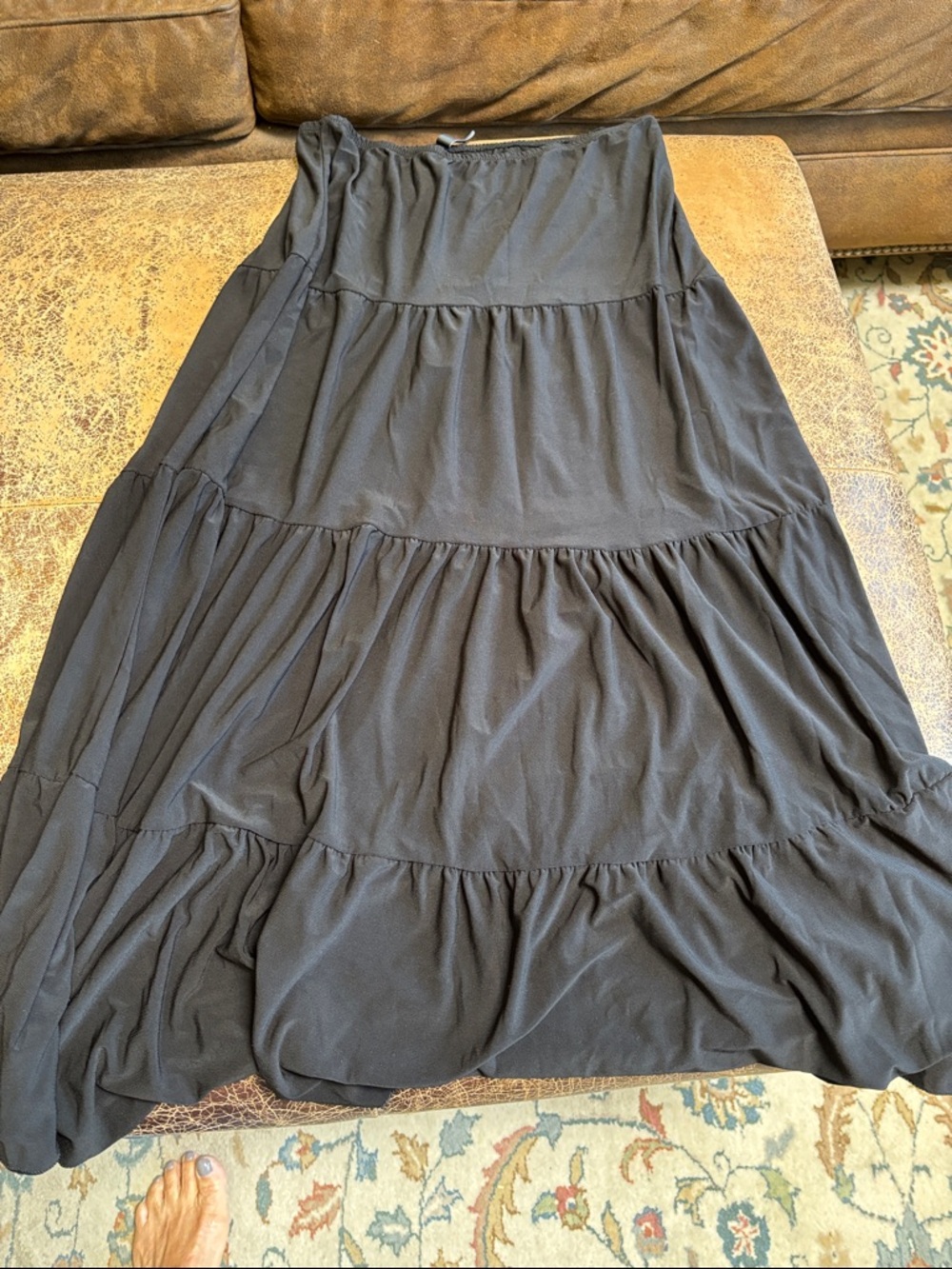 Women's Black Tiered Maxi Skirt
